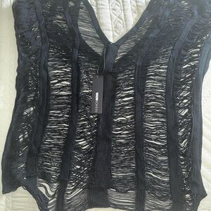 Fashion Nova Black Sheer Women's Top